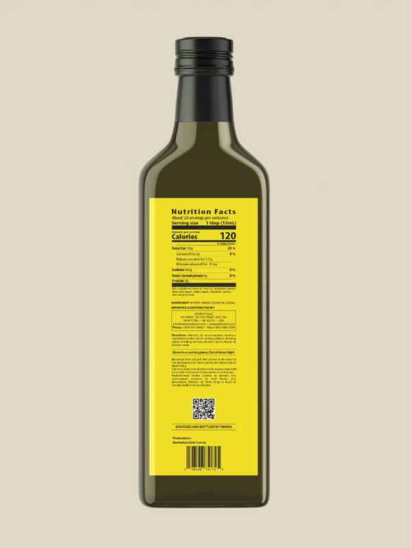 Samad’s Tunisian 100 % All Natural Extra Virgin Olive Oil 750 ML Glass
